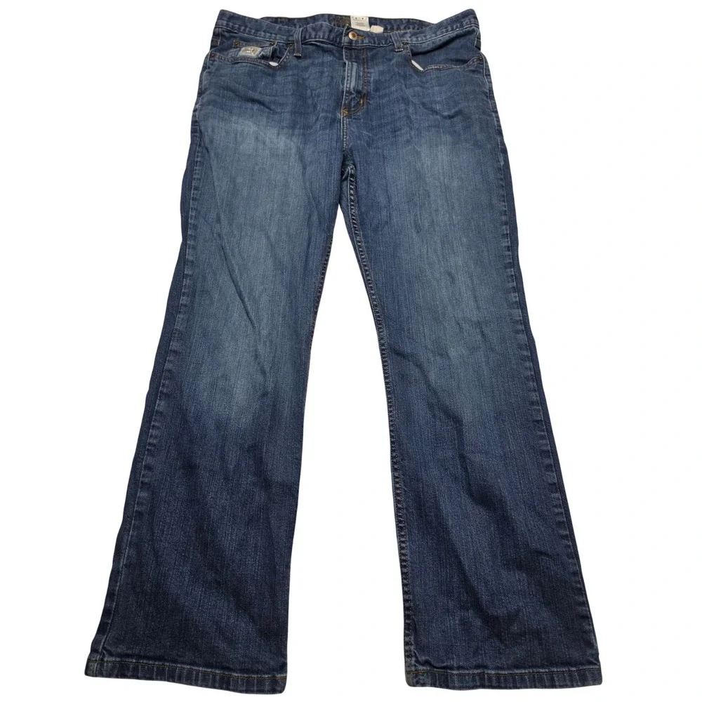Cinch Mens Blue Denim Bootcut Jeans 40x30 Medium Wash MB98034018